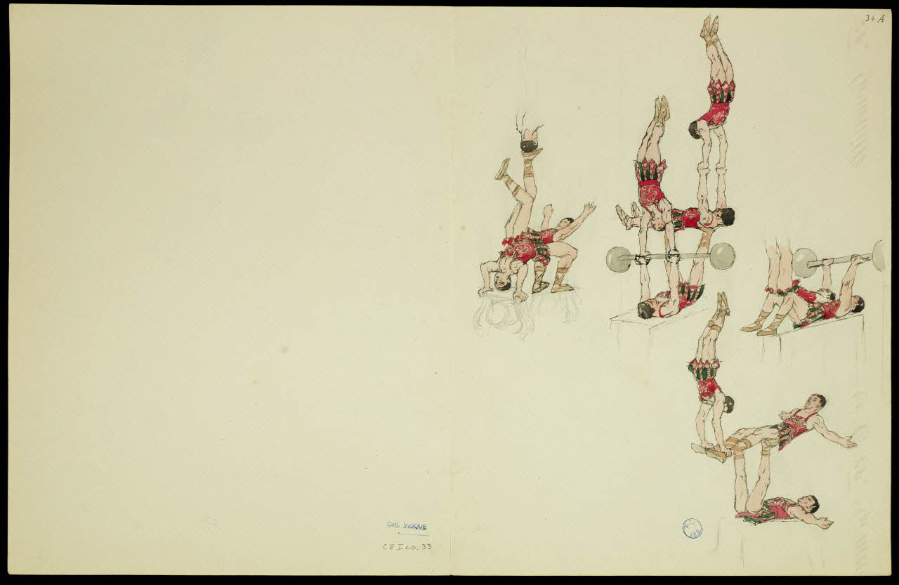 partie d'un ensemble de dessins Acrobates et clowns 1968.102.5346.20 Photo Mucem