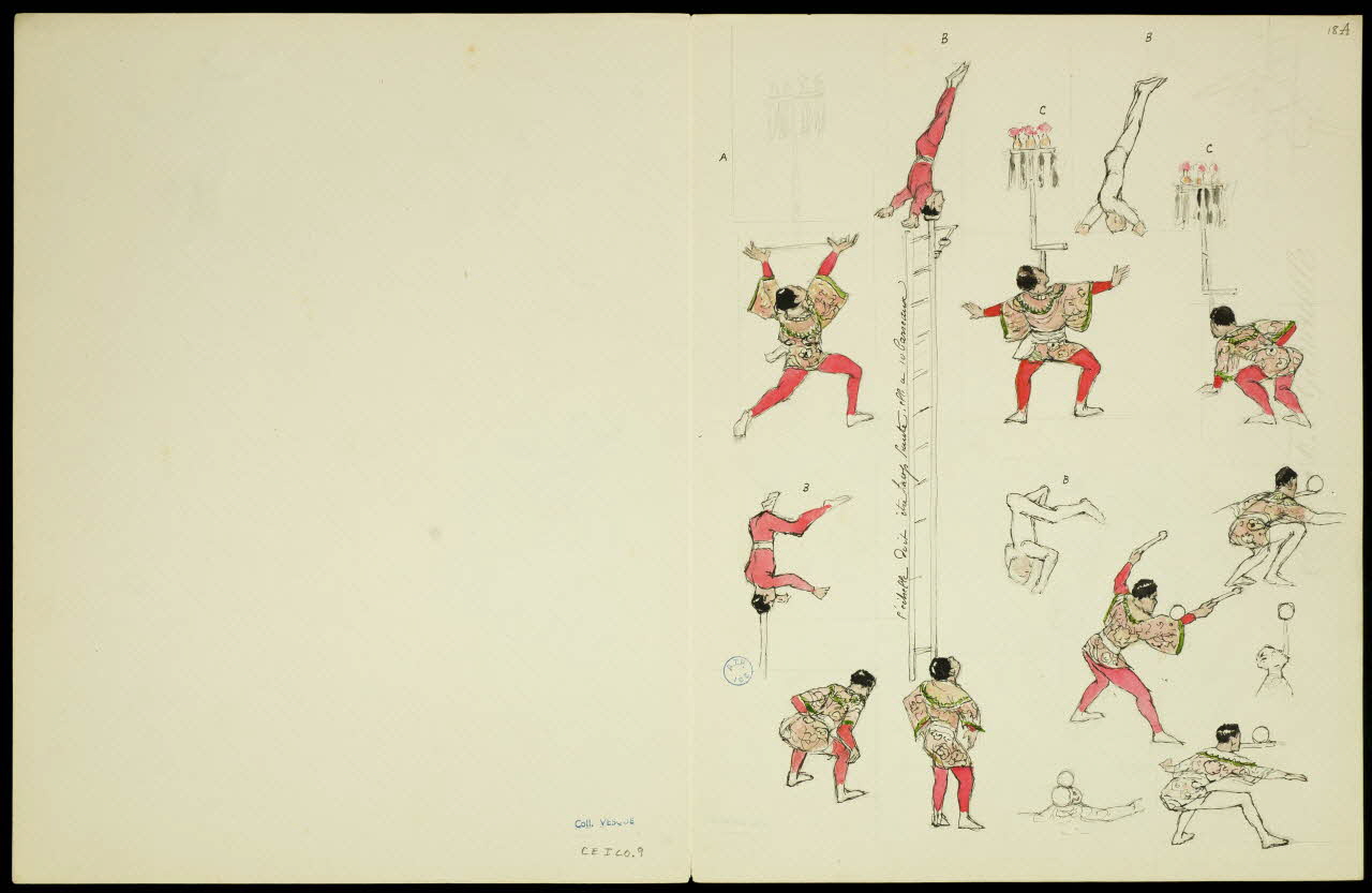 partie d'un ensemble de dessins Clowns et acrobates 1968.102.5346.6 Photo Mucem