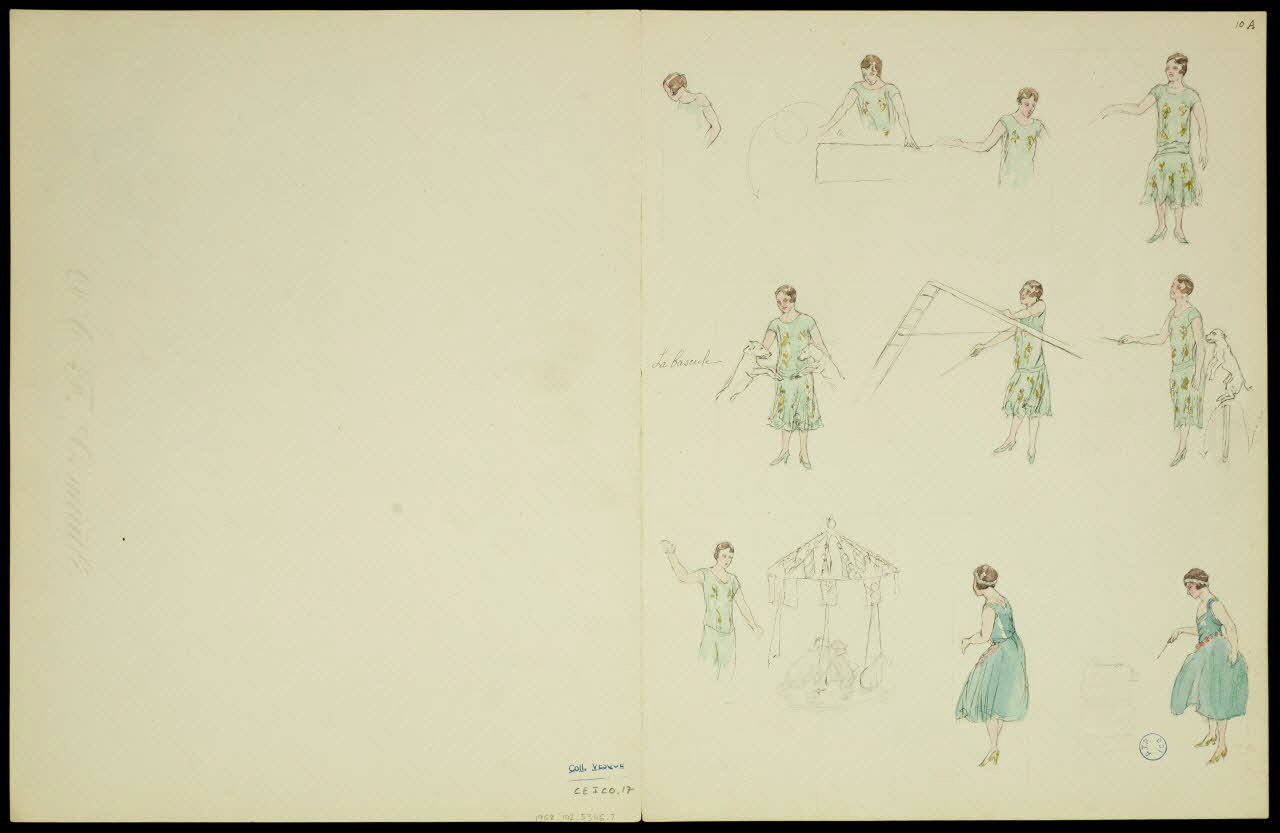 partie d'un ensemble de dessins Clowns et dresseuse de chiens 1968.102.5346.7 Photo