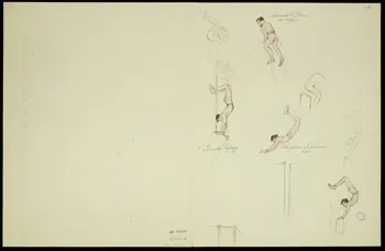 partie d'un ensemble de dessins Trapézistes et acrobates 1968.102.5346.8  Photo
