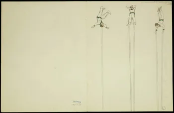 partie d'un ensemble de dessins Les 3 seuls mouvements de l'échelle à l'épaule 1968.102.5348.10 Photo