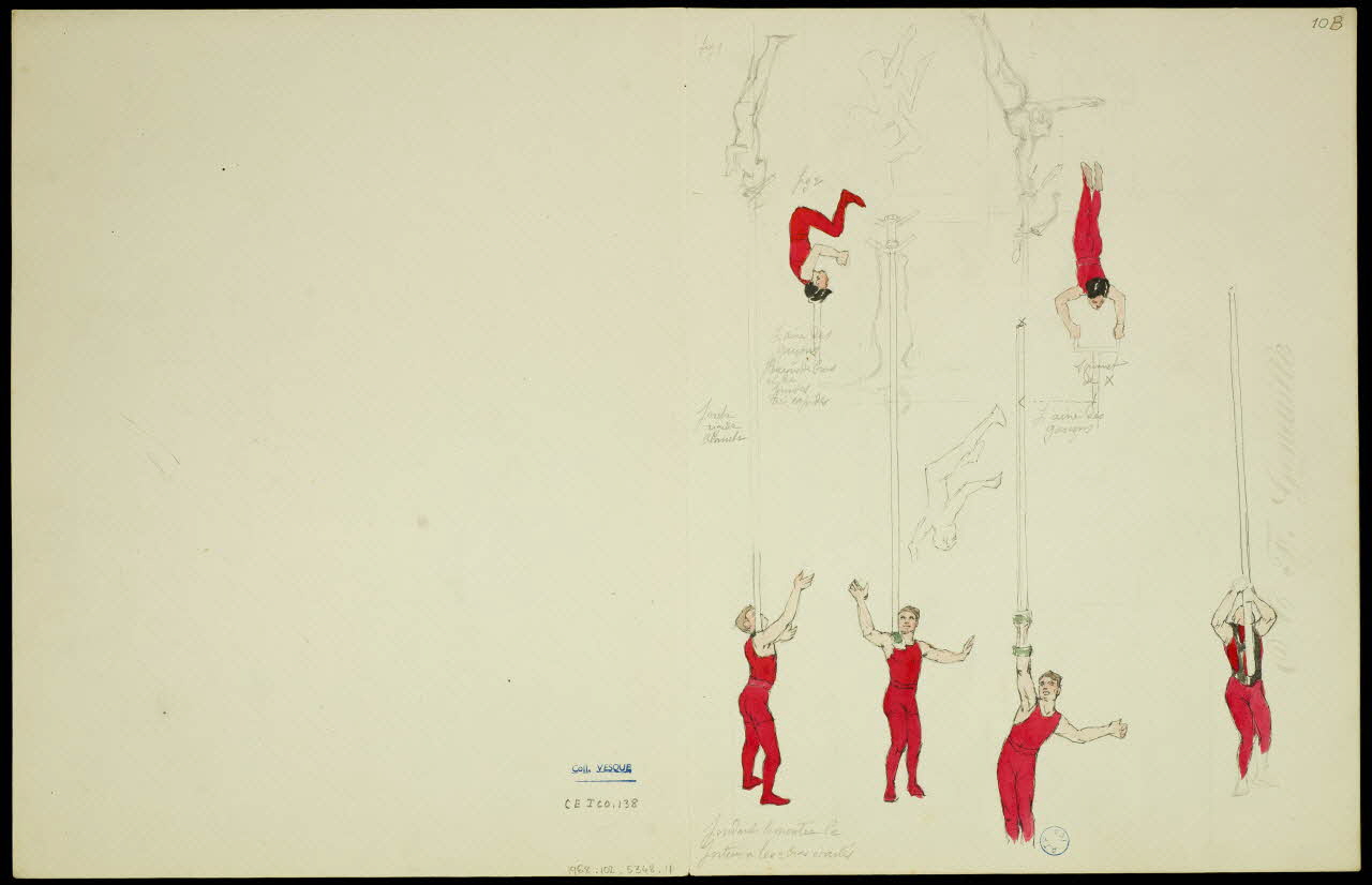 partie d'un ensemble de dessins Groupe d'acrobates et équilibristes 1968.102.5348.11 Photo