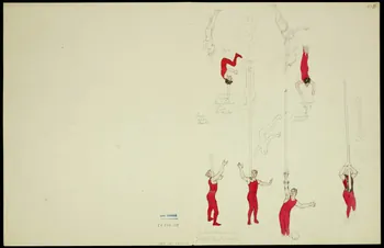 partie d'un ensemble de dessins Groupe d'acrobates et équilibristes 1968.102.5348.11 Photo