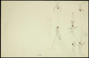 partie d'un ensemble de dessins Groupe d'acrobates et équilibristes 1968.102.5348.11 Photo