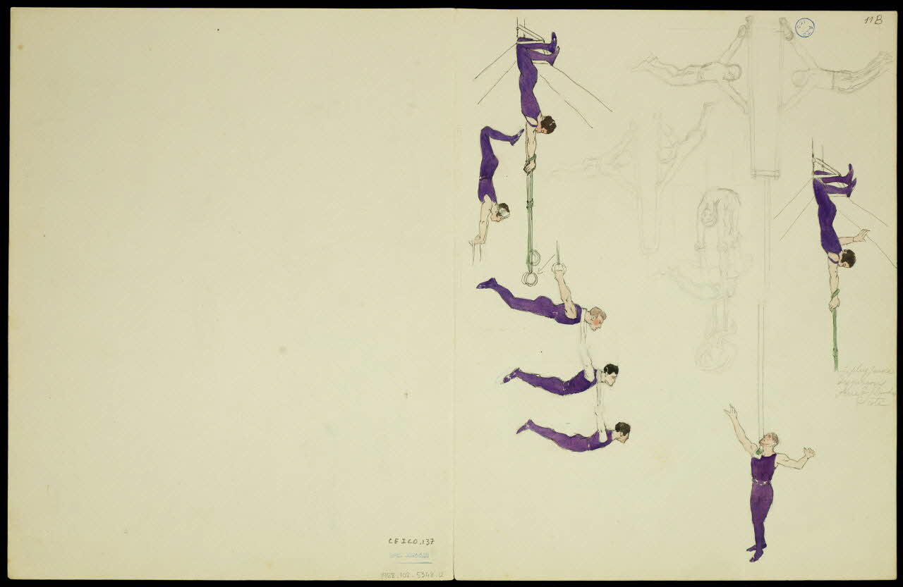 partie d'un ensemble de dessins Groupe d'équilibristes 1968.102.5348.12 Photo