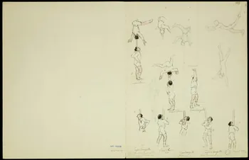 partie d'un ensemble de dessins Groupe d'équilibristes 1968.102.5348.12 Photo