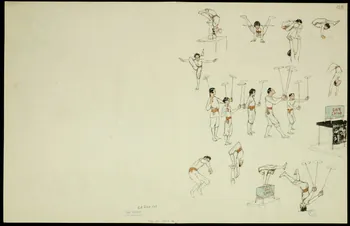 partie d'un ensemble de dessins Dresseur d'otaries et jongleurs 1968.102.5348.14  Photo