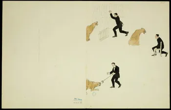 partie d'un ensemble de dessins Acrobates et dompteur de lions 1968.102.5348.16 Photo