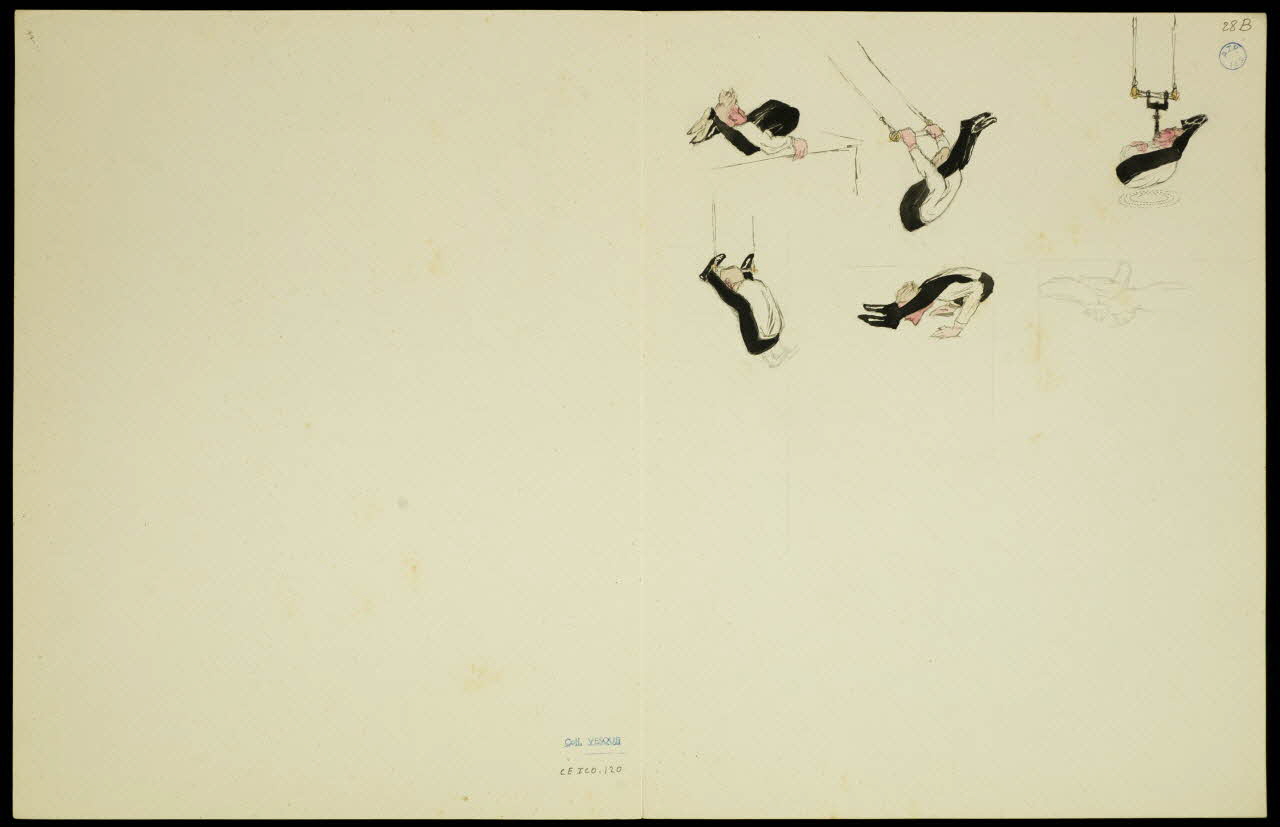 partie d'un ensemble de dessins Groupe d'acrobates 1968.102.5348.22 Photo