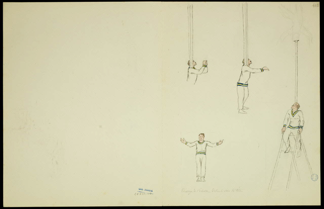 partie d'un ensemble de dessins Groupe d'acrobates et trapézistes 1968.102.5348.9 Photo