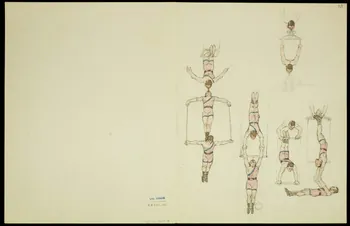 partie d'un ensemble de dessins Groupe d'acrobates et trapézistes 1968.102.5348.9 Photo