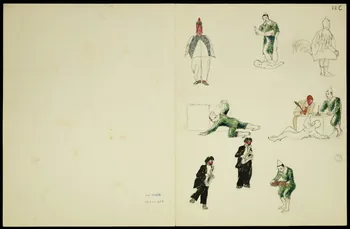 partie d'un ensemble de dessins Représentation de clowns 1968.102.5350.14 Photo
