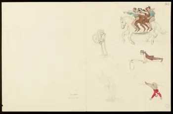 partie d'un ensemble de dessins Acrobaties à cheval 1968.102.5350.15 Photo