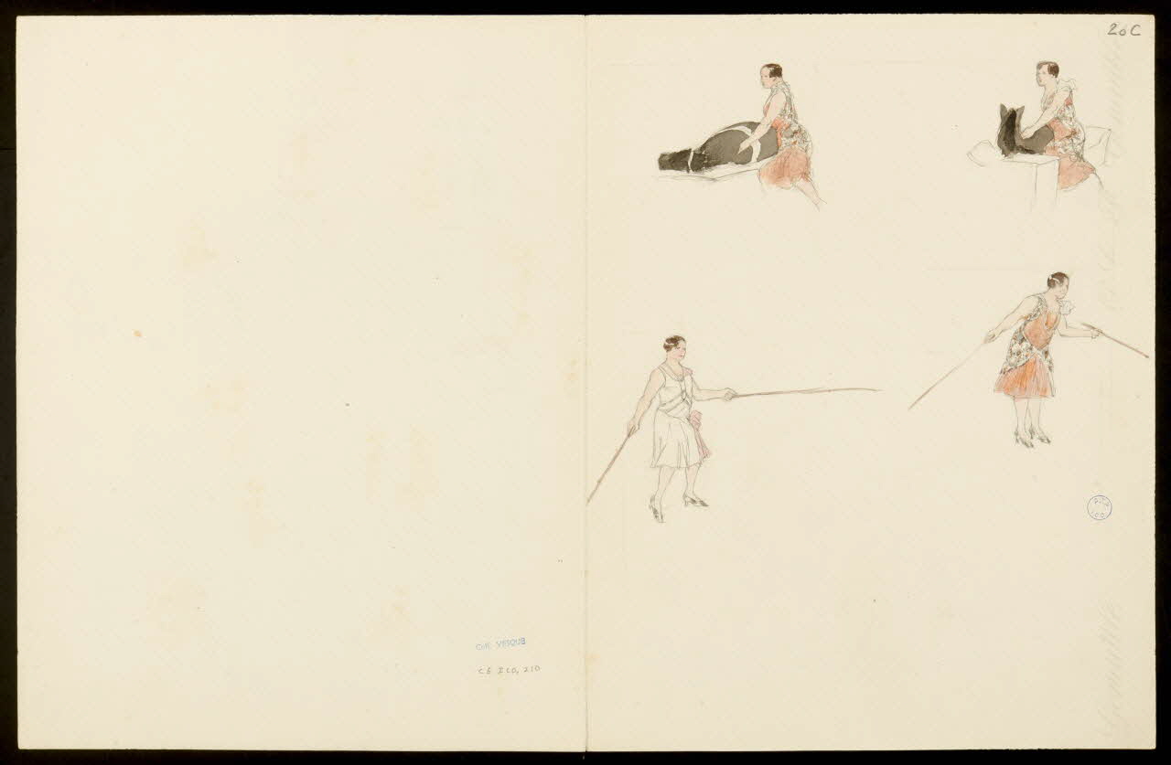 partie d'un ensemble de dessins Dresseuse de cheval 1968.102.5350.16 Photo