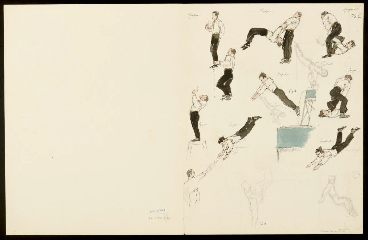 partie d'un ensemble de dessins Figures d'acrobates 1968.102.5350.19 Photo