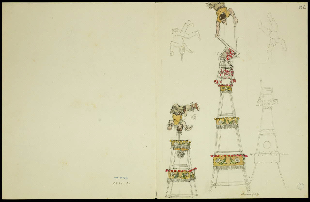 partie d'un ensemble de dessins Clowns et acrobates 1968.102.5350.2 Photo Mucem