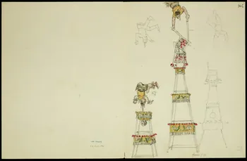 partie d'un ensemble de dessins Clowns et acrobates 1968.102.5350.2 Photo Mucem