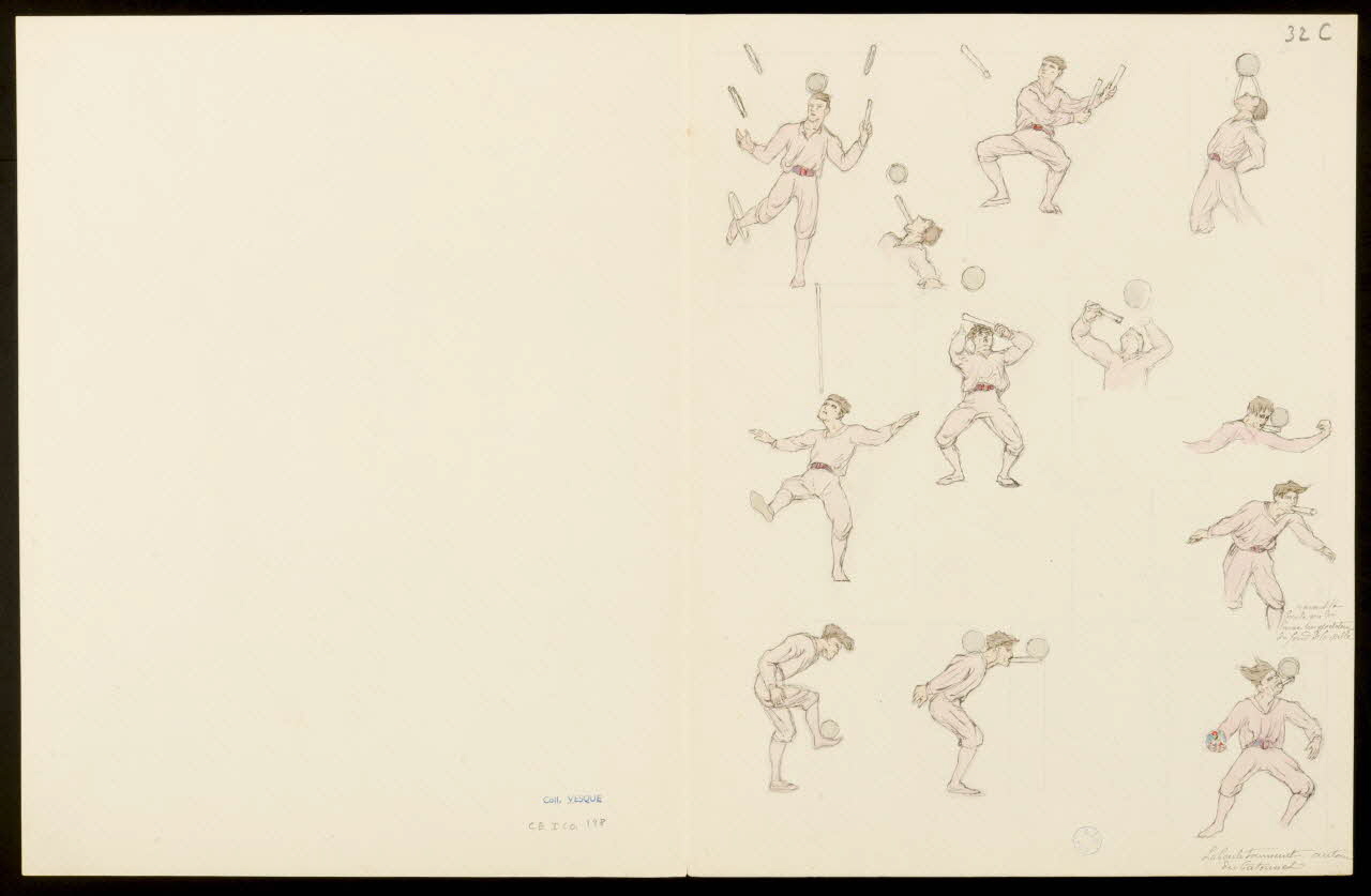 partie d'un ensemble de dessins Acrobates torses nus 1968.102.5350.4 Photo
