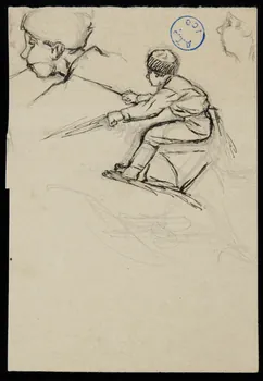 partie d'un ensemble de dessins Garçon assis 1968.102.5351.29 Photo