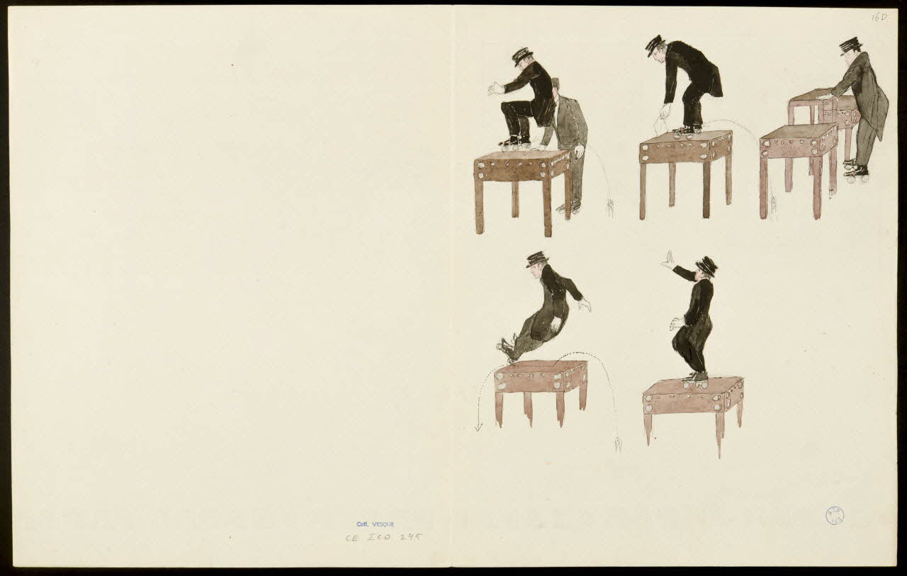 partie d'un ensemble de dessins Saut en patins à roulettes 1968.102.5352.12 Photo