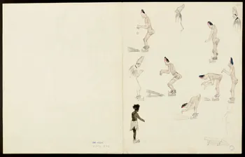 partie d'un ensemble de dessins Saut en patins à roulettes 1968.102.5352.12  Photo
