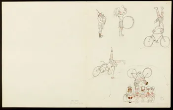 partie d'un ensemble de dessins Pirouettes à bicyclette 1968.102.5352.13 Photo