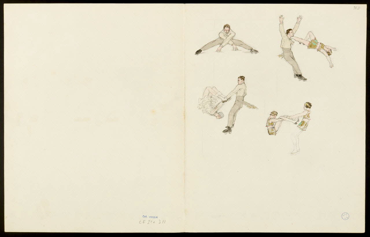 partie d'un ensemble de dessins Danse en patins à roulettes 1968.102.5352.20 Photo