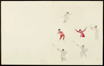 partie d'un ensemble de dessins Gymnastes sur barre transversale 1968.102.5352.22 Photo