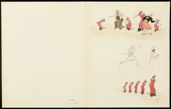 partie d'un ensemble de dessins Figures en patins à roulettes 1968.102.5352.24 Photo