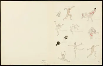 partie d'un ensemble de dessins Figures de contorsionnistes 1968.102.5352.25  Photo