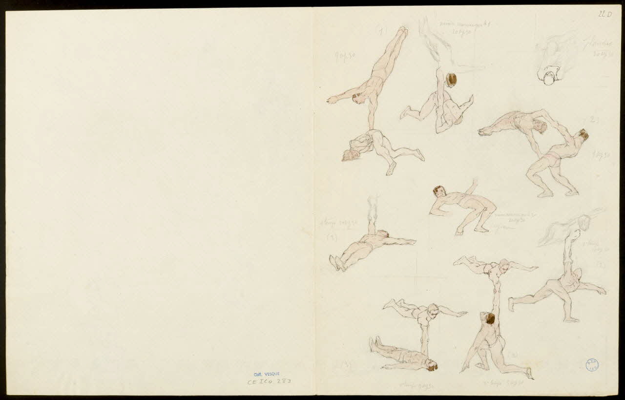 partie d'un ensemble de dessins Figures acrobatiques nus 1968.102.5352.4 Photo