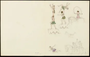 partie d'un ensemble de dessins Acrobates et spectacle à cheval 1968.102.5352.5 Photo