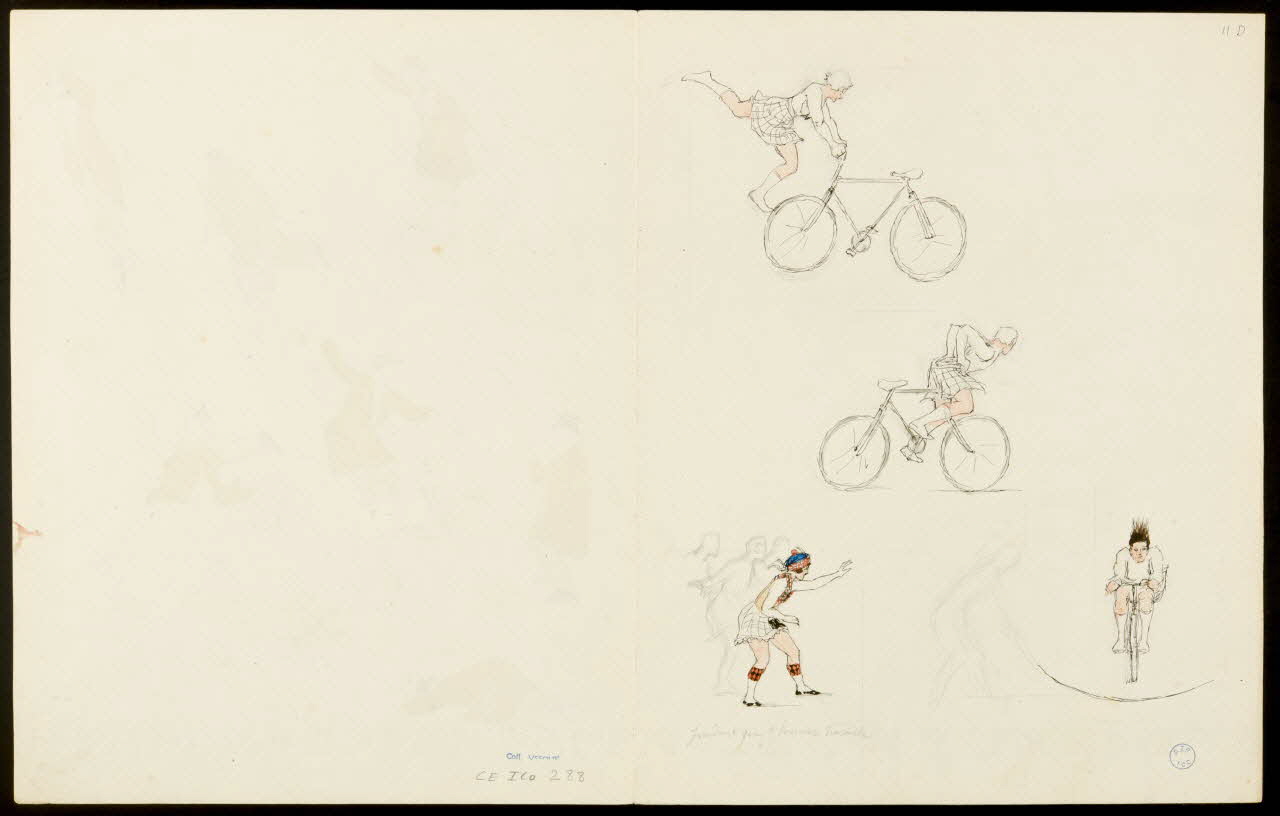 partie d'un ensemble de dessins Figures de femmes sur bicyclette 1968.102.5352.8 Photo