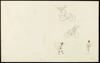 partie d'un ensemble de dessins Figures de femmes sur bicyclette 1968.102.5352.8 Photo