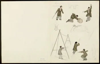 partie d'un ensemble de dessins Figures sur bicyclette 1968.102.5352.9 Photo
