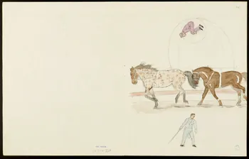 partie d'un ensemble de dessins Acrobaties à cheval 1968.102.5353.10  Photo