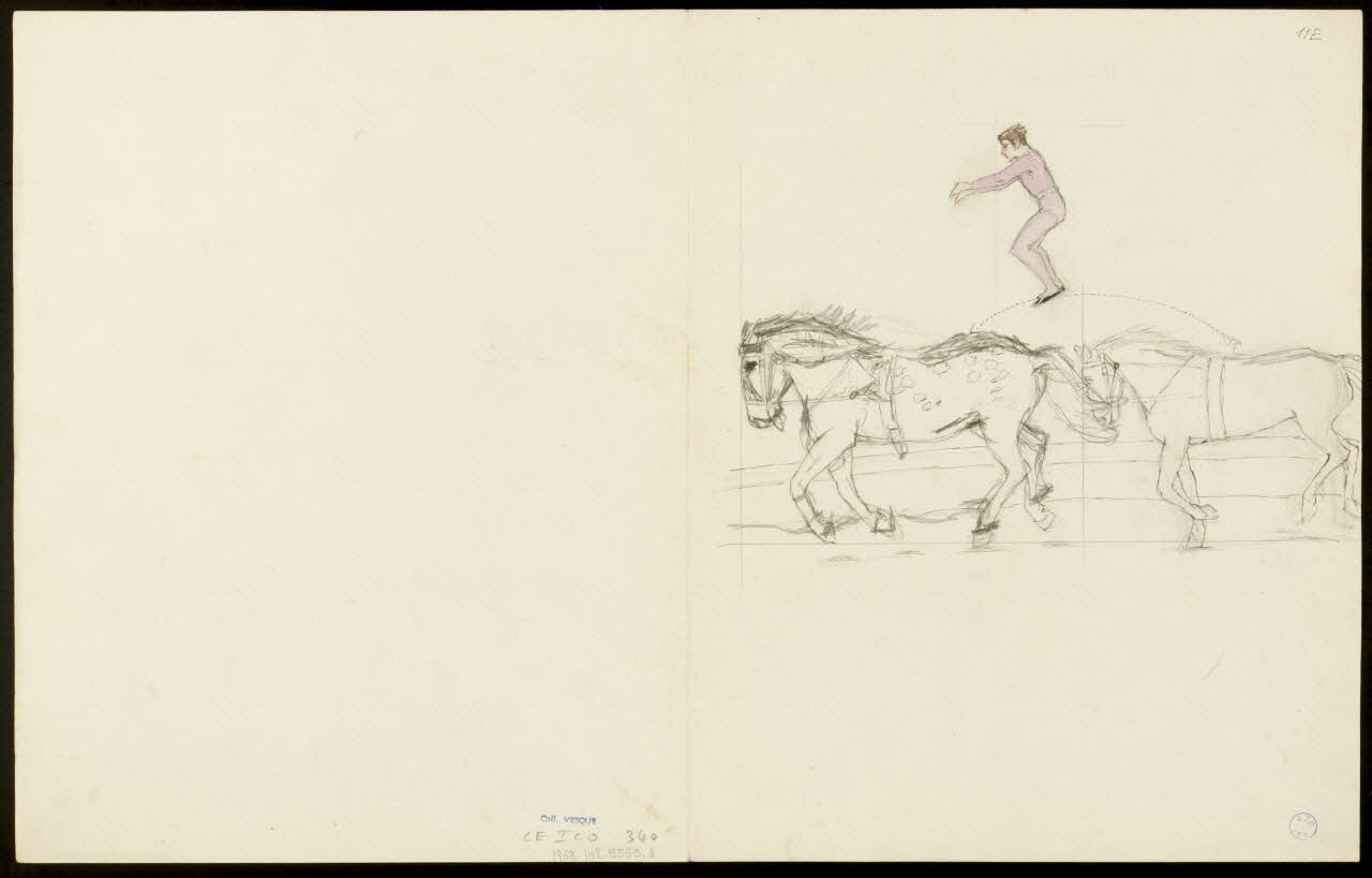 partie d'un ensemble de dessins Le matin à l'entraînement 1968.102.5353.11 Photo
