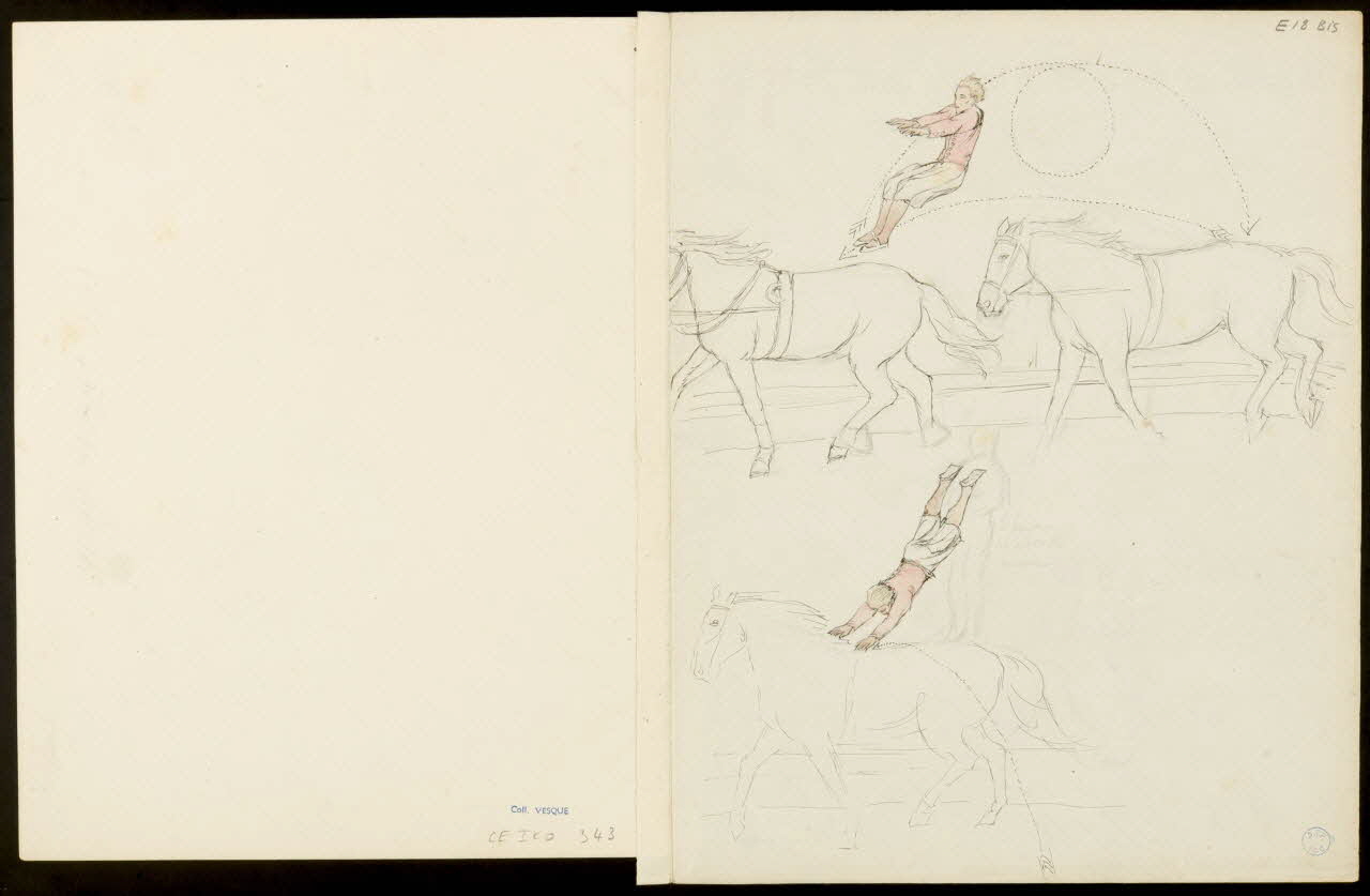 partie d'un ensemble de dessins Acrobaties à cheval 1968.102.5353.12 Photo