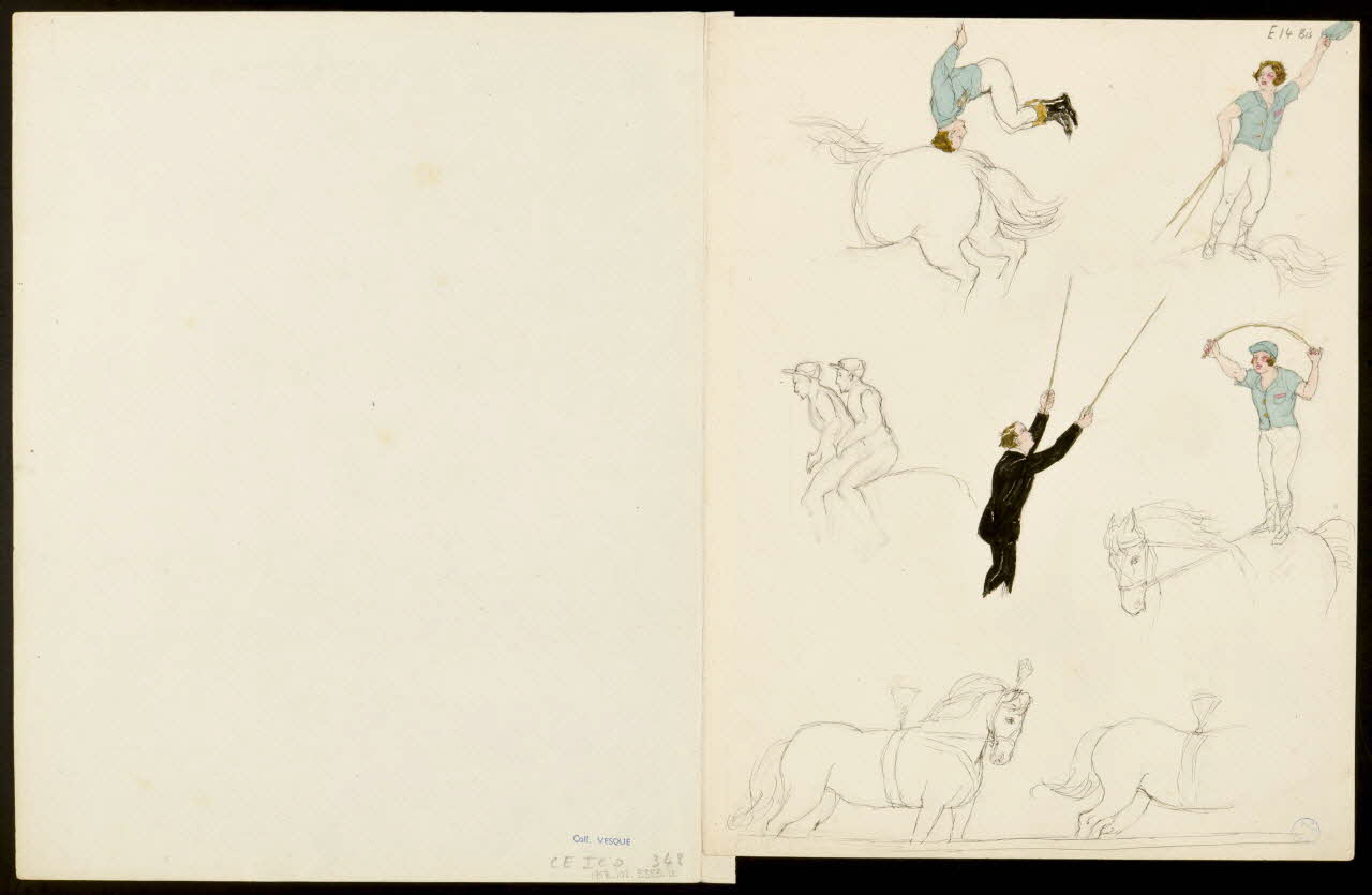 partie d'un ensemble de dessins Acrobaties à cheval 1968.102.5353.12 Photo