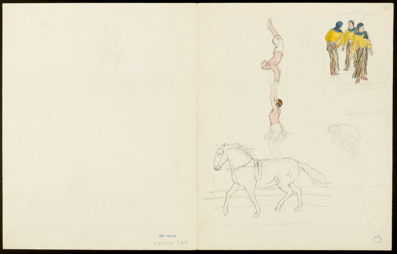 partie d'un ensemble de dessins au milieu de la piste 1968.102.5353.13 Photo