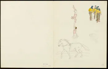 partie d'un ensemble de dessins au milieu de la piste 1968.102.5353.13 Photo
