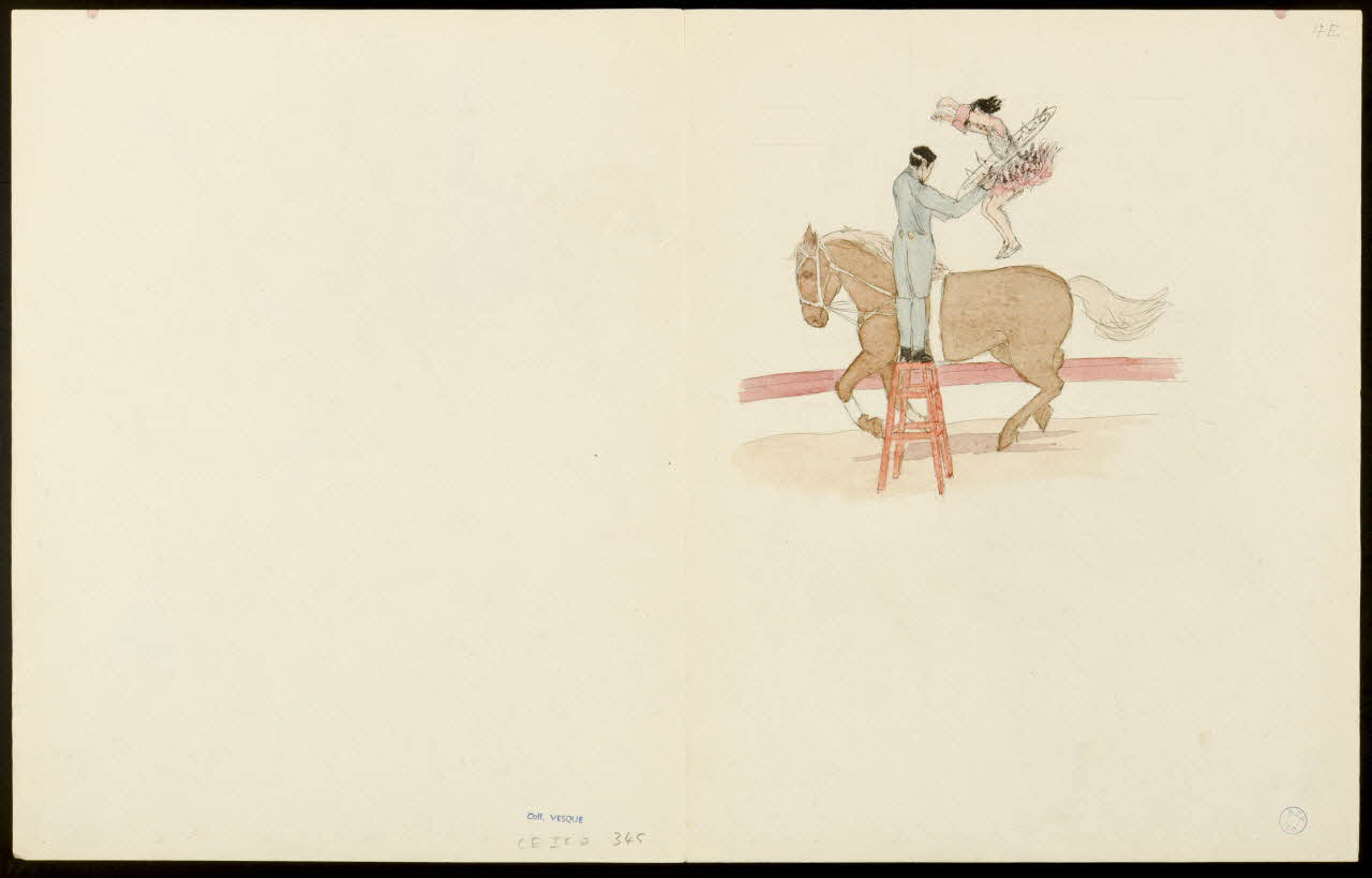 partie d'un ensemble de dessins Saut à cheval 1968.102.5353.14 Photo