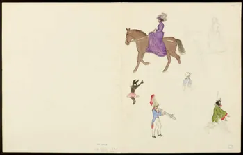 partie d'un ensemble de dessins Saut à cheval 1968.102.5353.14  Photo