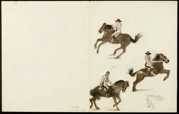 partie d'un ensemble de dessins Cavalier au galop 1968.102.5353.2 Photo