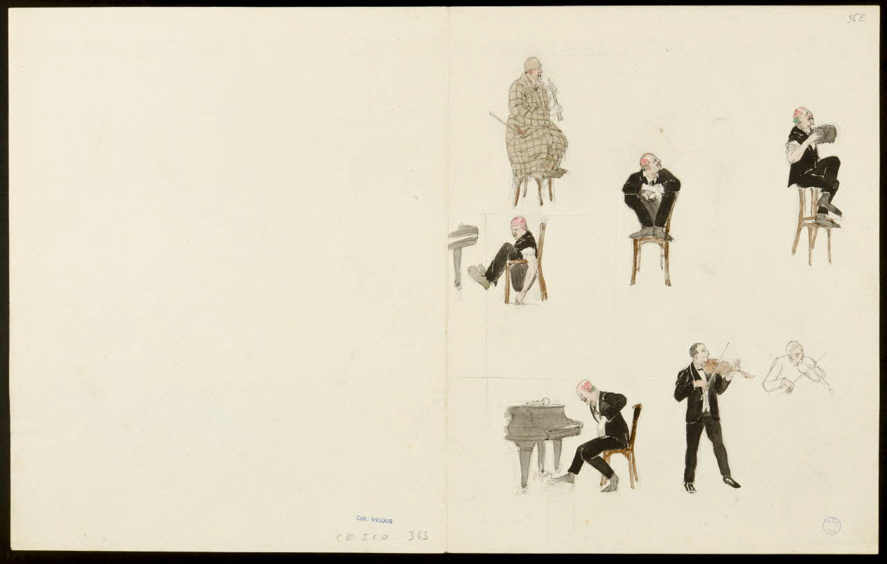 partie d'un ensemble de dessins Cirque de Paris  9 Janvier 30 1968.102.5353.21 Photo