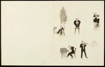partie d'un ensemble de dessins Cirque de Paris  9 Janvier 30 1968.102.5353.21 Photo