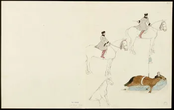 partie d'un ensemble de dessins Cirque de Paris  9 Janvier 30 1968.102.5353.21 Photo
