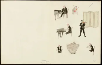 partie d'un ensemble de dessins Clown musicien 1968.102.5353.23 Photo