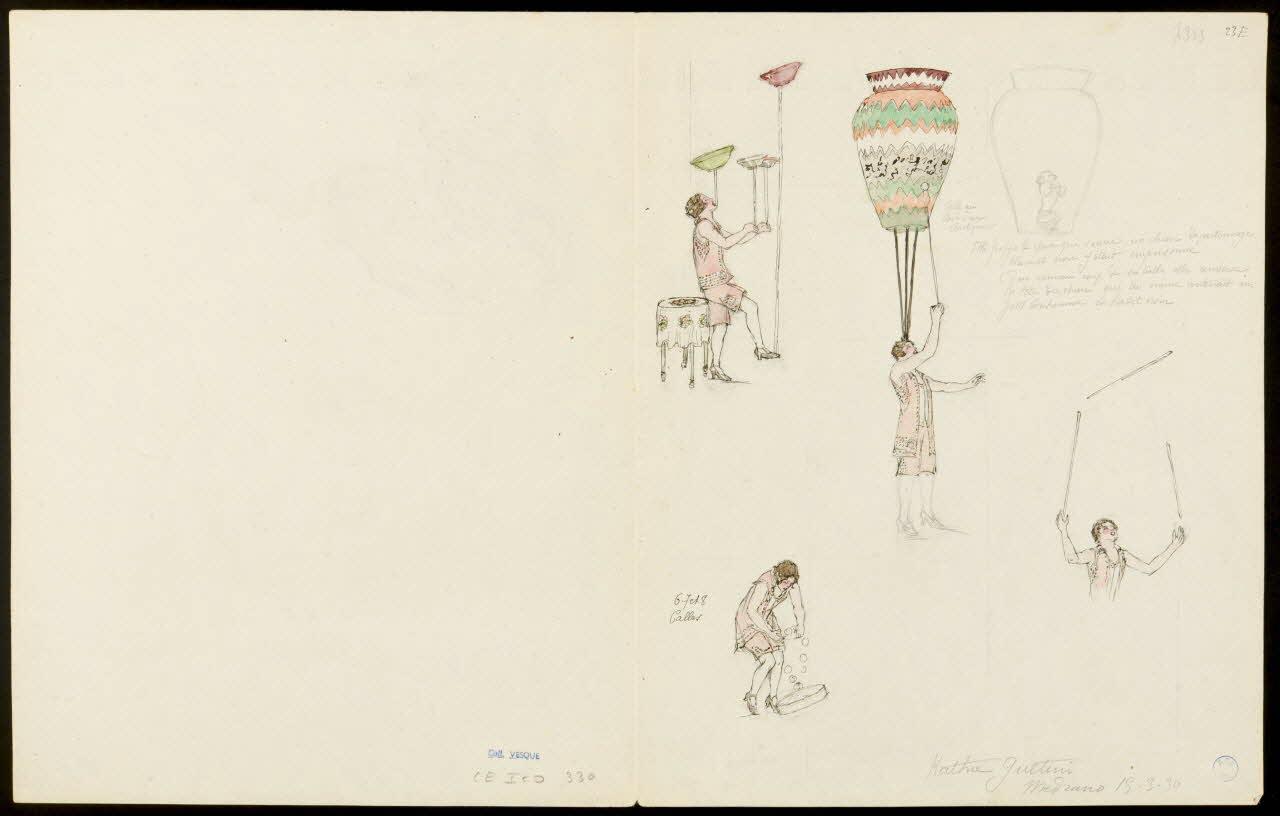 partie d'un ensemble de dessins Jongleuse avec assiettes 1968.102.5353.3 Photo