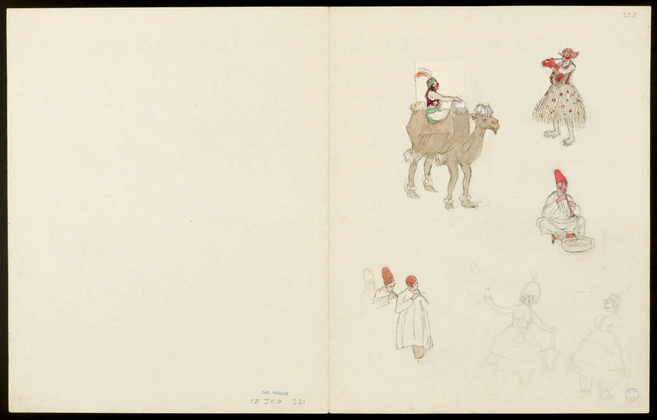 partie d'un ensemble de dessins Clownerie sur un chameau 1968.102.5353.4 Photo